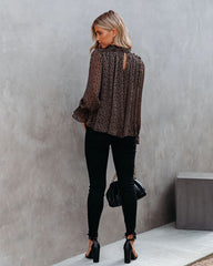 Norris Leopard Chiffon Ruffle Blouse