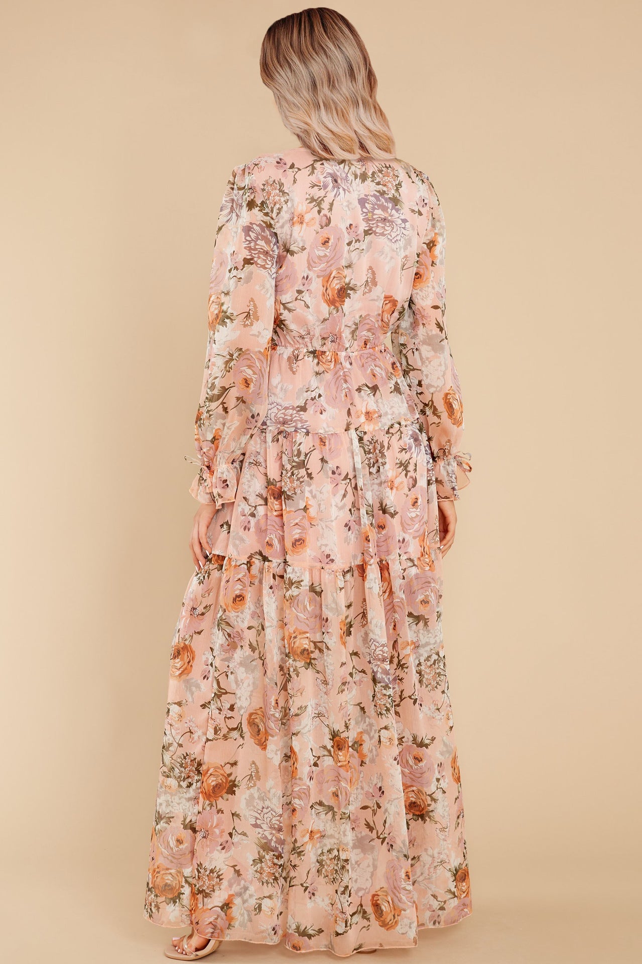 Prosperous Floral Chiffon Boho Maxi Dress