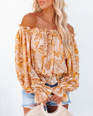 Papaya Printed Off The Shoulder Blouse