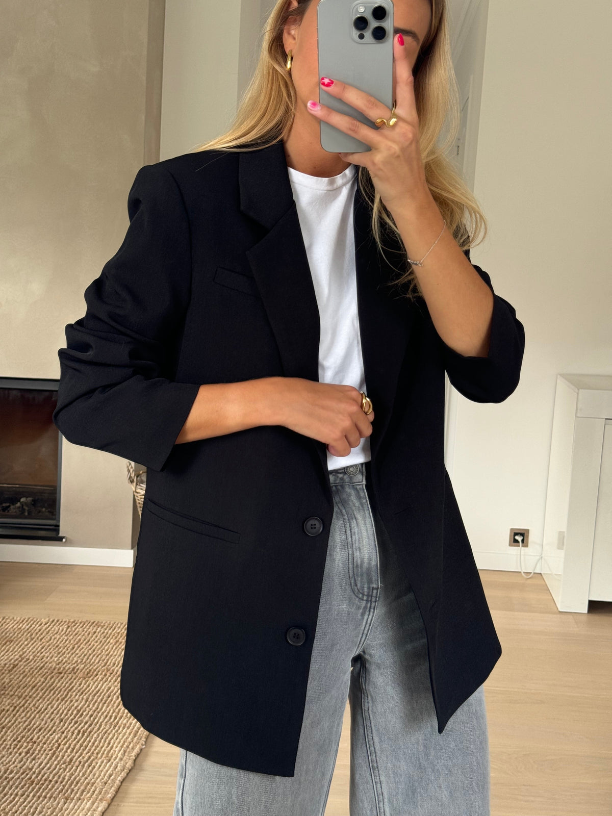 Black Notched Laple Blazer