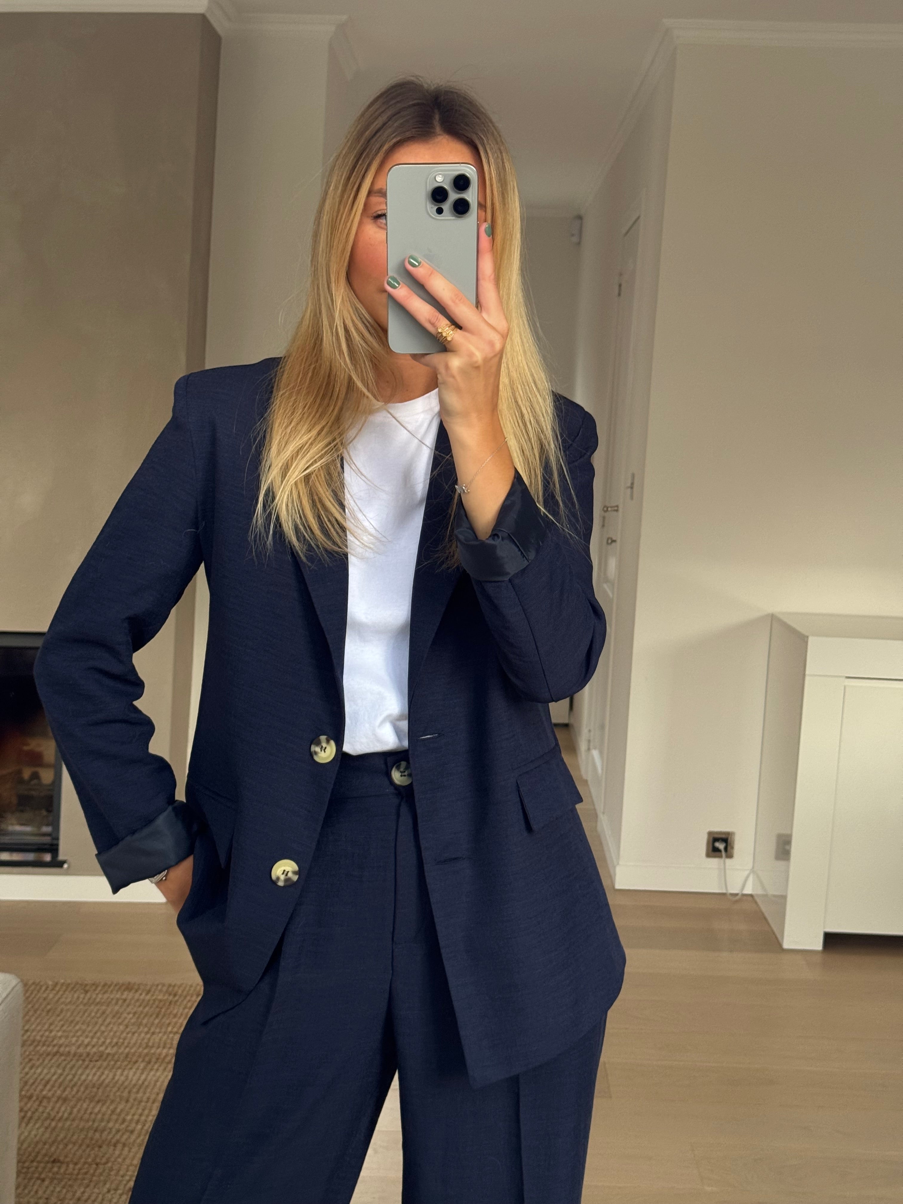 Blue Boss Notched Lapel Blazer
