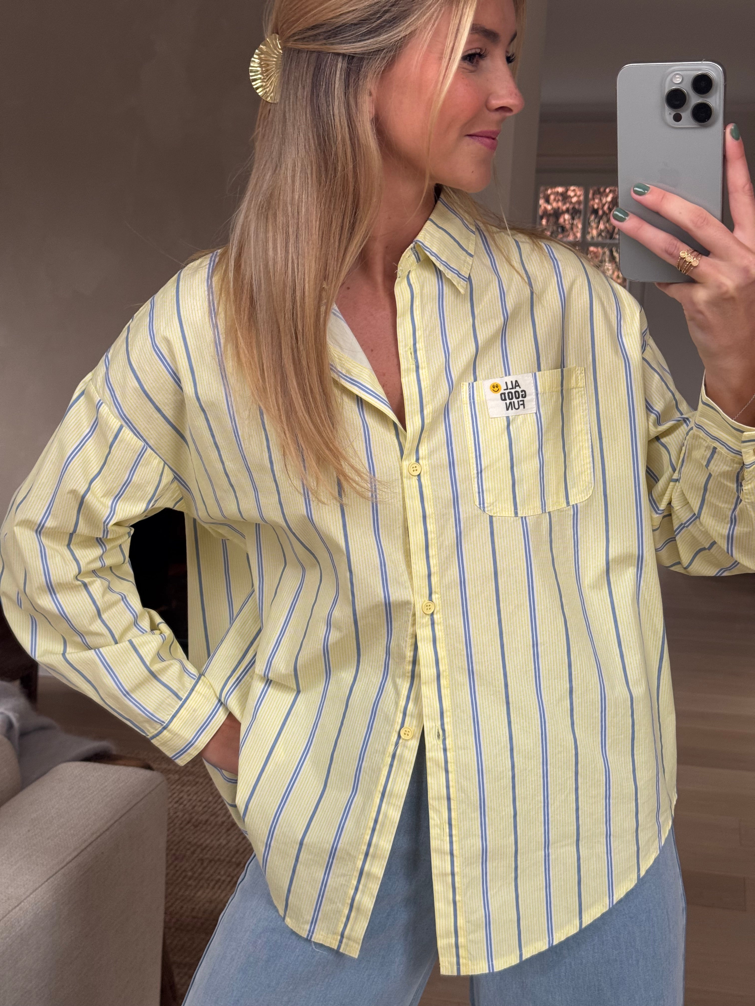 Yellow Striped Long Shirt