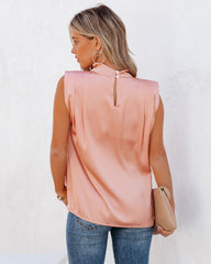 Prestige Satin Cowl Neck Blouse - Peach