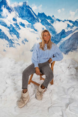 Baby Blue Cable Knit Sweater