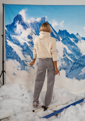 Beige Hooded Knit Pullover Sweater