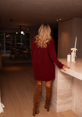 Burgundy Thermal Sweater Dress