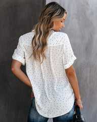 Rocco Button Down Polka Dot Blouse