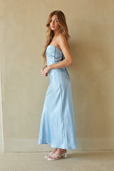 Romina Strapless Satin Maxi Dress