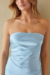 Romina Strapless Satin Maxi Dress