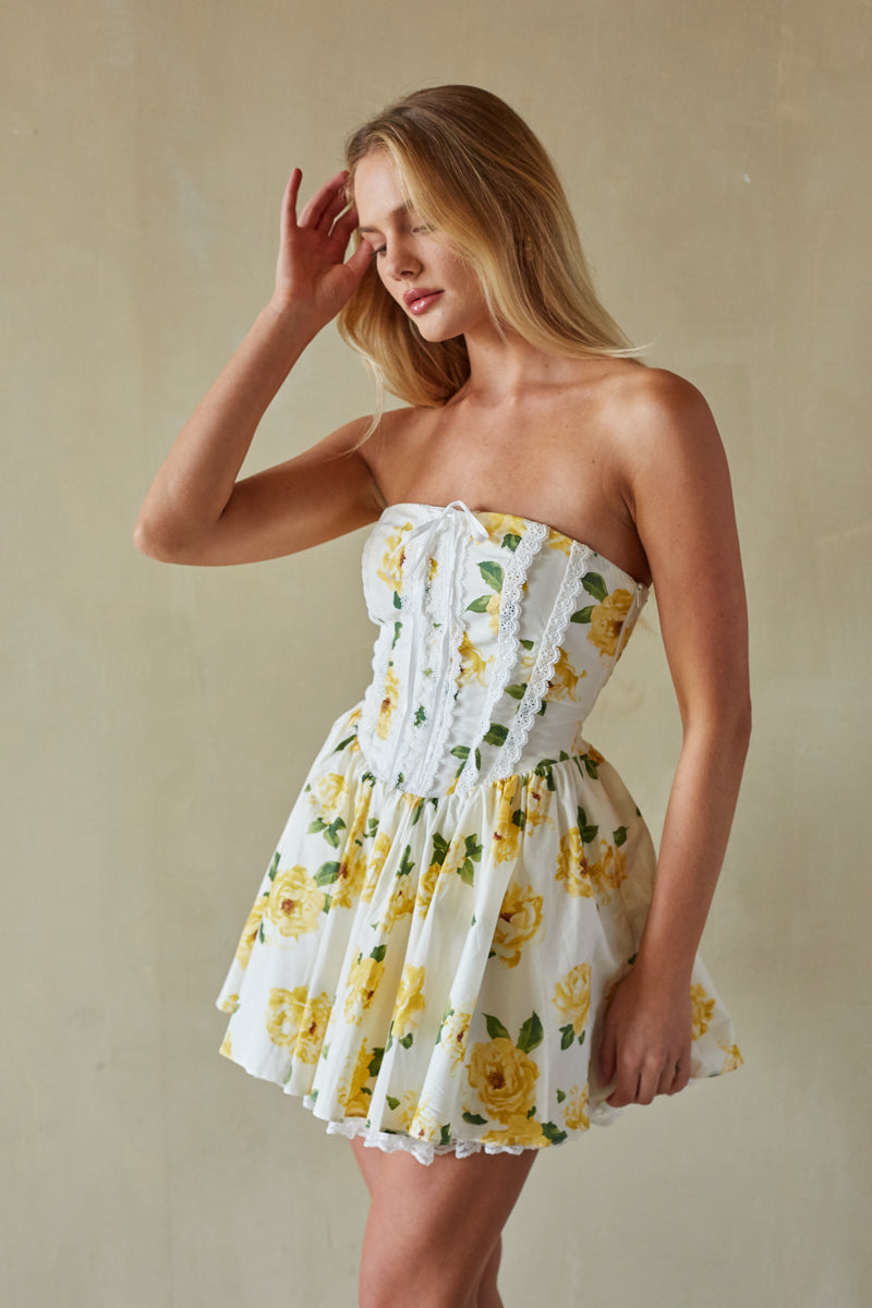 Sweet Princess Strapless Corset Mini Dress