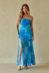 Royal Blue Floral Maxi Dress