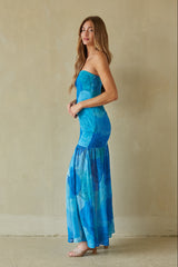 Royal Blue Floral Maxi Dress