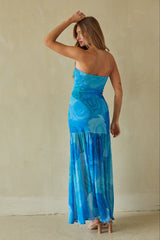 Royal Blue Floral Maxi Dress