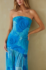 Royal Blue Floral Maxi Dress