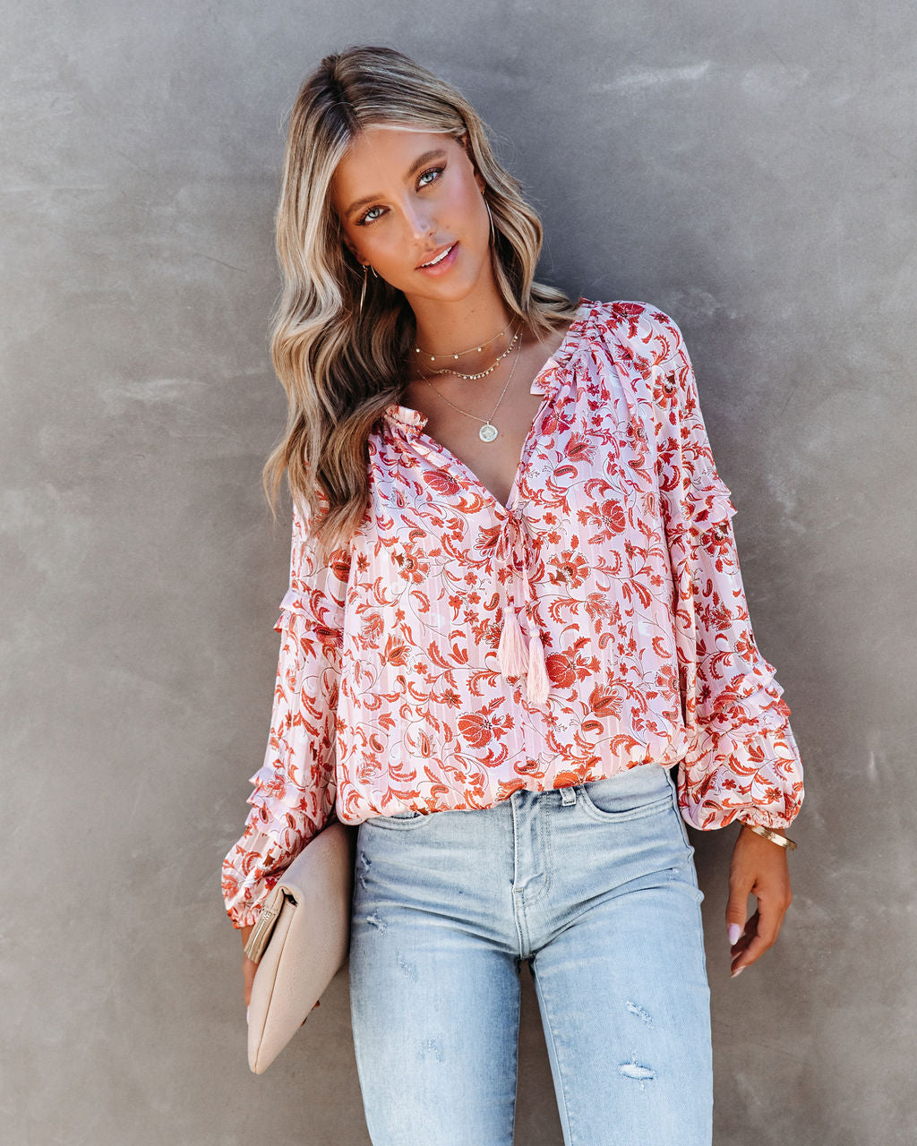 Seraphina Floral Balloon Sleeve Bodysuit