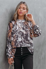 Show Love Printed Ruffle Sleeve Blouse