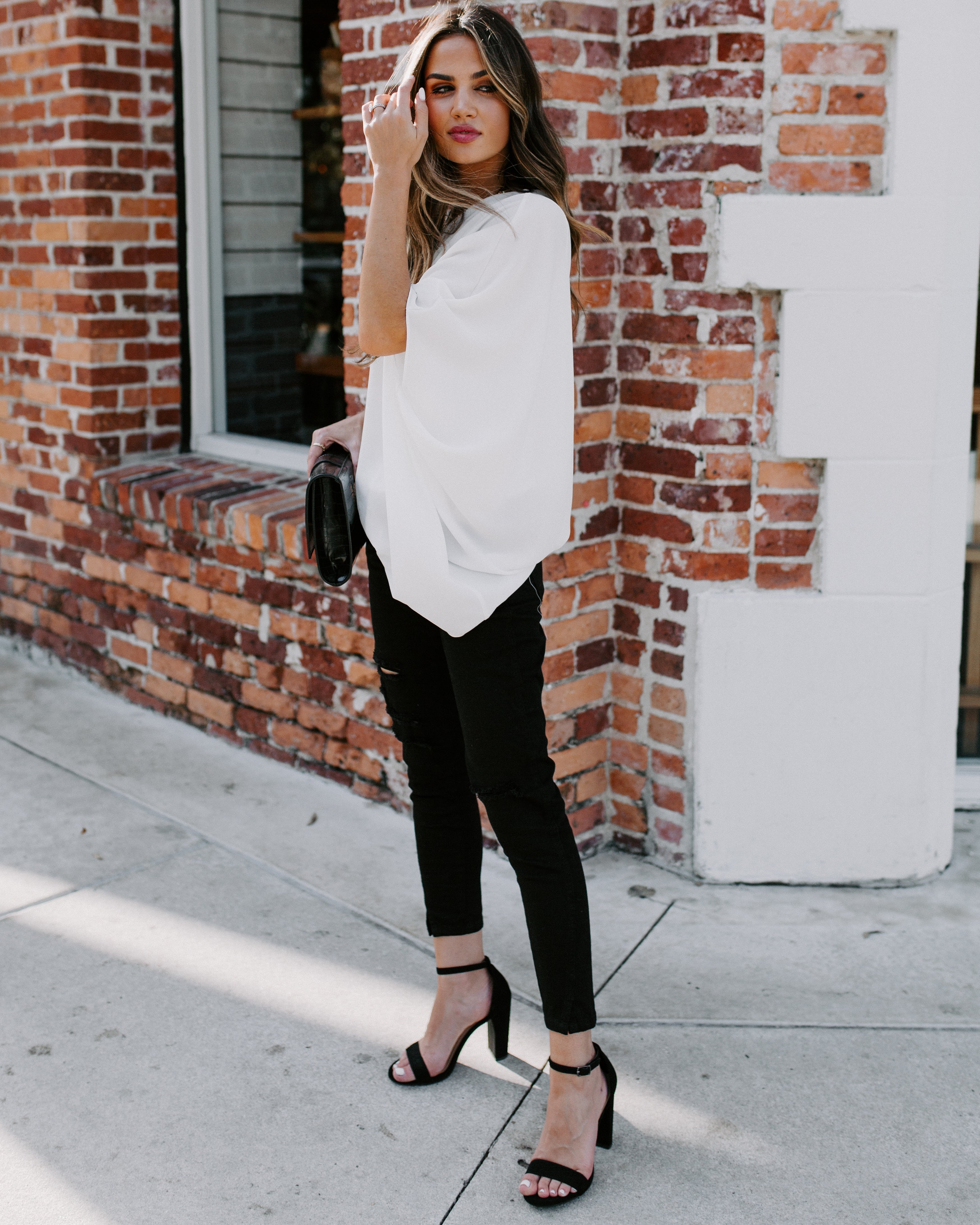Shower With Love One Shoulder Blouse - White