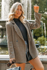 Taxi Pocketed Houndstooth Peacoat - FINAL SALE