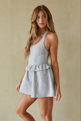 Casual Halter Ruffle Romper