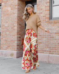 What We Give Printed Pleated Maxi Skirt
