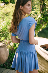Ocean Blue One Shoulder Mini Dress