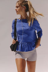 Royal Blue Peplum Sweatshirt