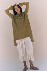 Olive Green Knit Sweater Dress