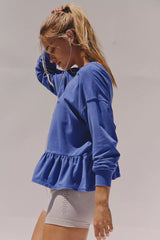 Royal Blue Peplum Sweatshirt