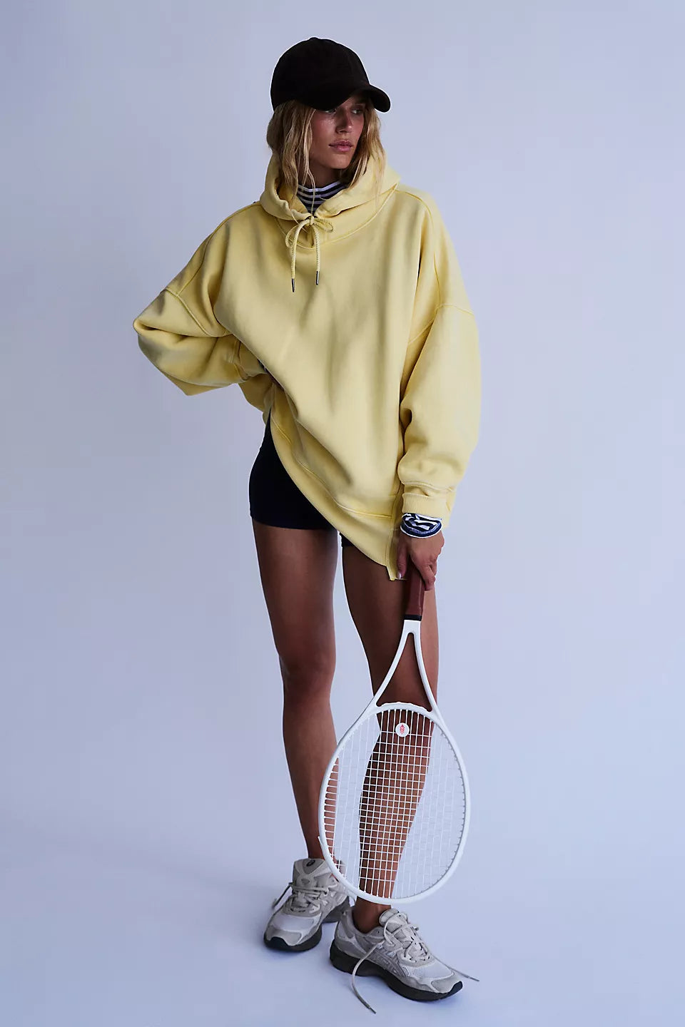 Yellow Oversized Hooded Sweatshirt