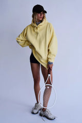 Yellow Oversized Hooded Sweatshirt