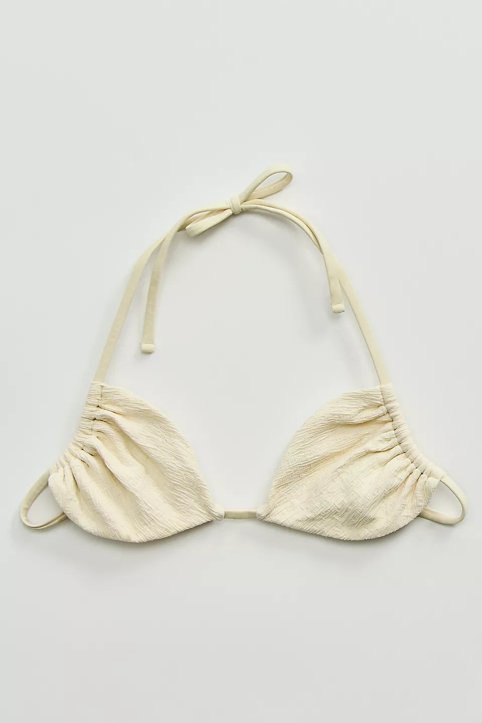 Beige Triangle Halter Bikini Top