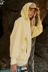 Yellow Oversized Hooded Sweatshirt