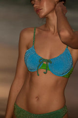 Color Block Push Up Bikini Sets
