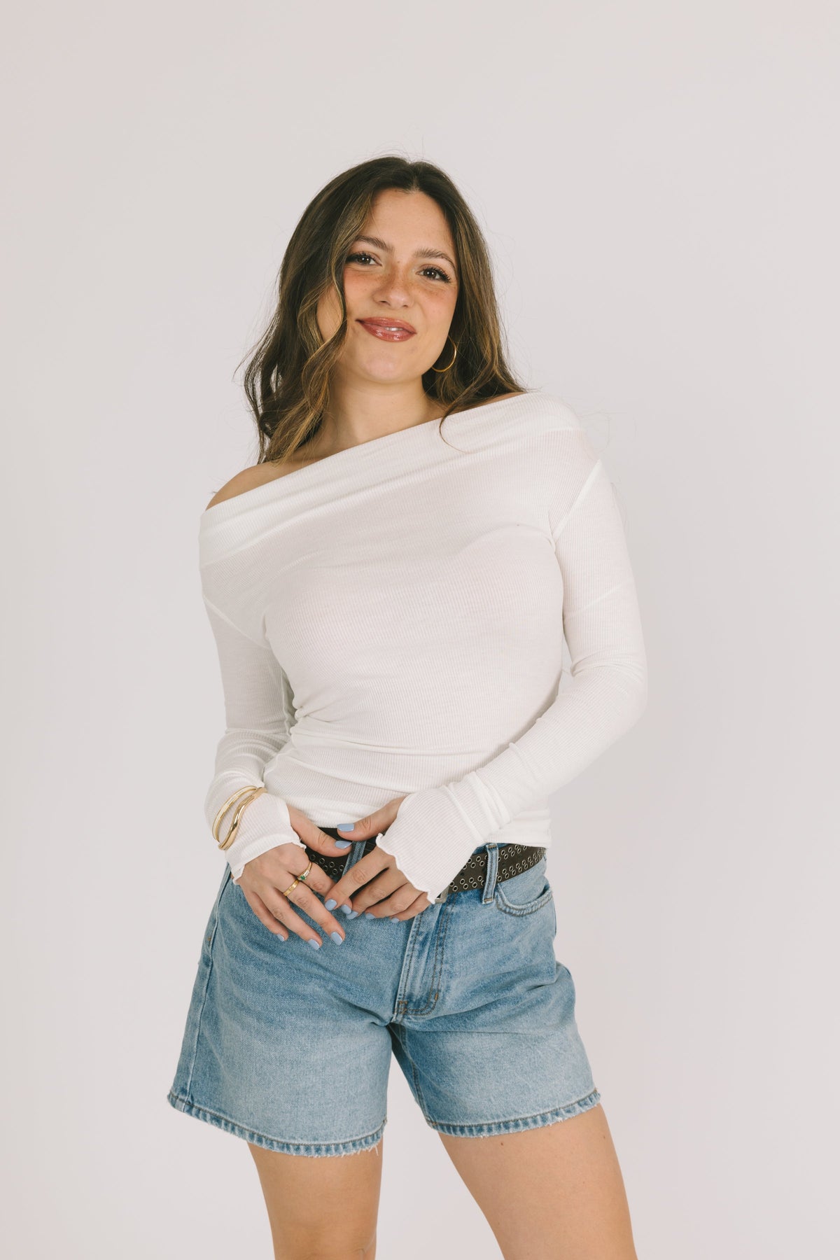 White Long Sleeved Top