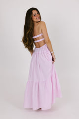 Lilac Front Knot Bandeau Maxi Dress