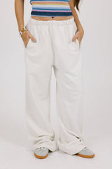 White Loose Fit Sweatpants