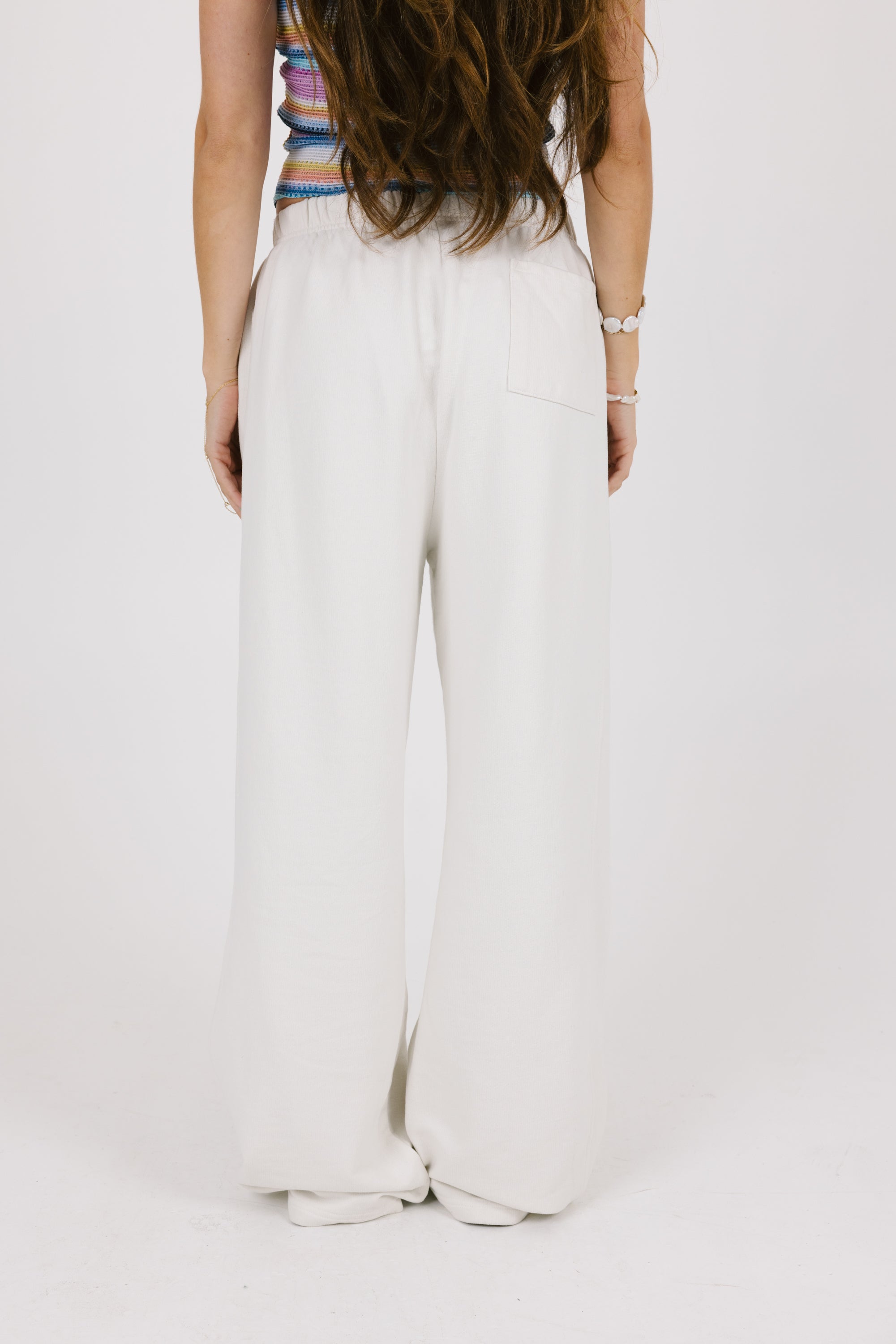 White Loose Fit Sweatpants