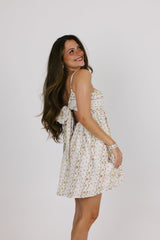 Beige Floral Slip Mini Dress