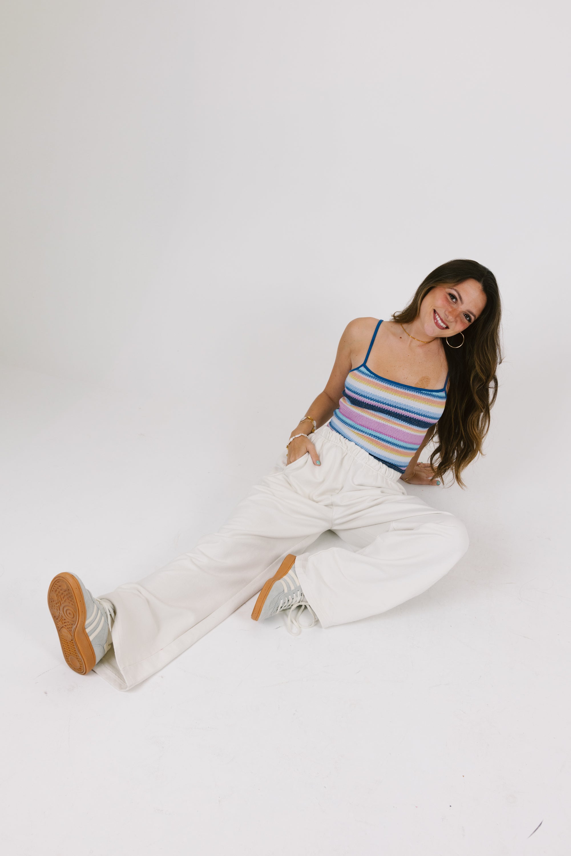 White Loose Fit Sweatpants