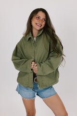 Olive Green Denim Jacket
