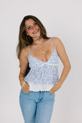 Blue Floral Cami Top