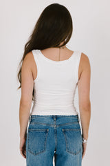 White Crop Tank Top