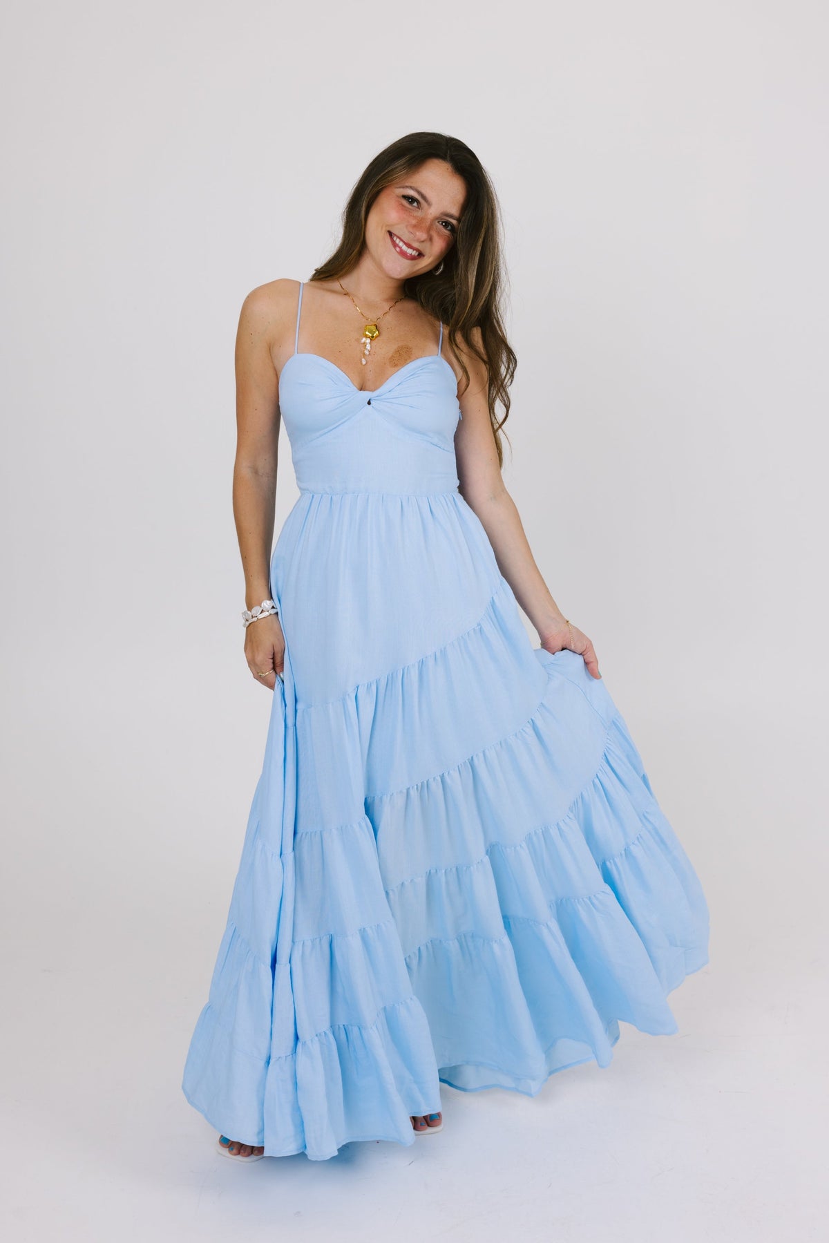 Baby Blue Slip Maxi Dress