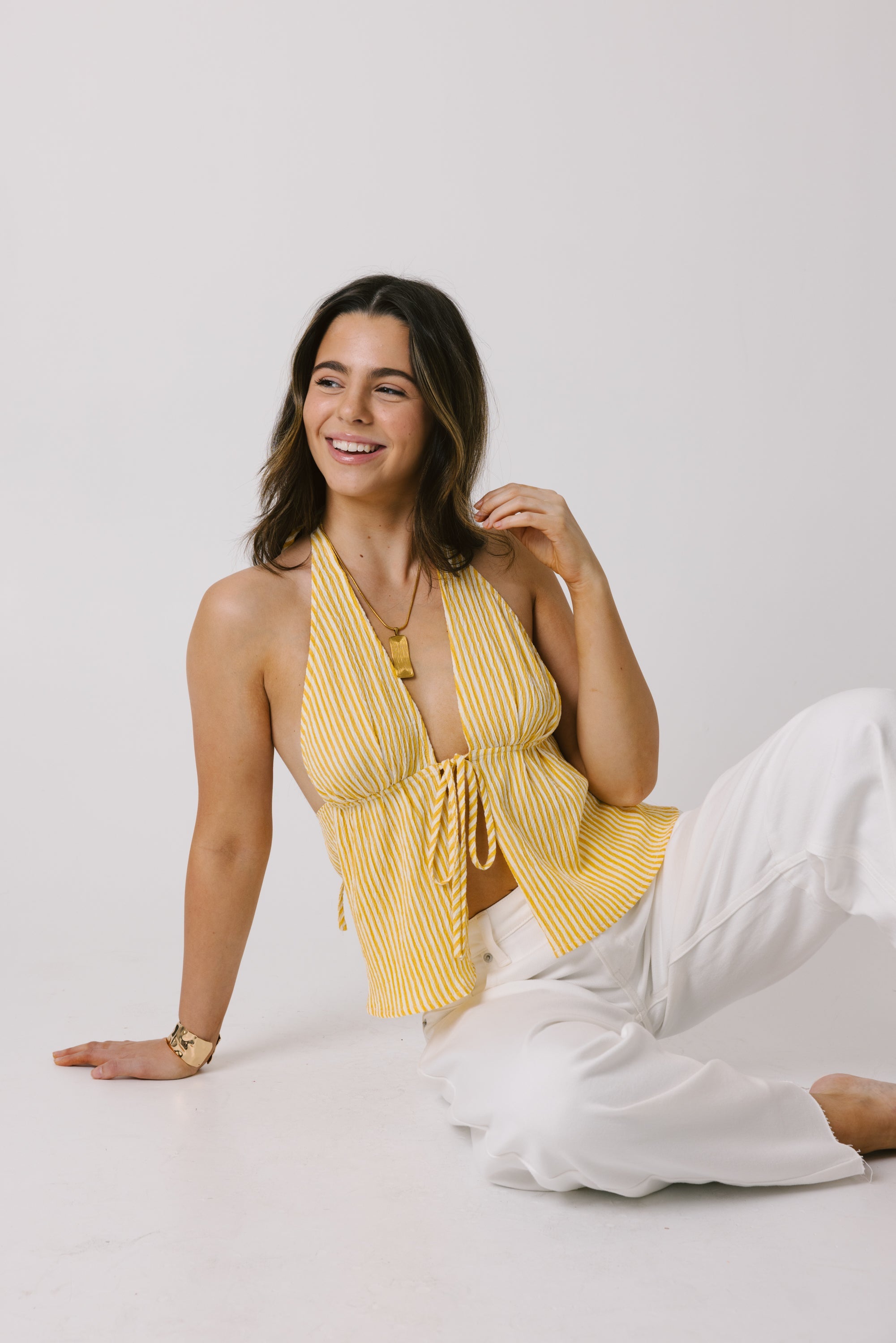 Yellow Striped Tank Top