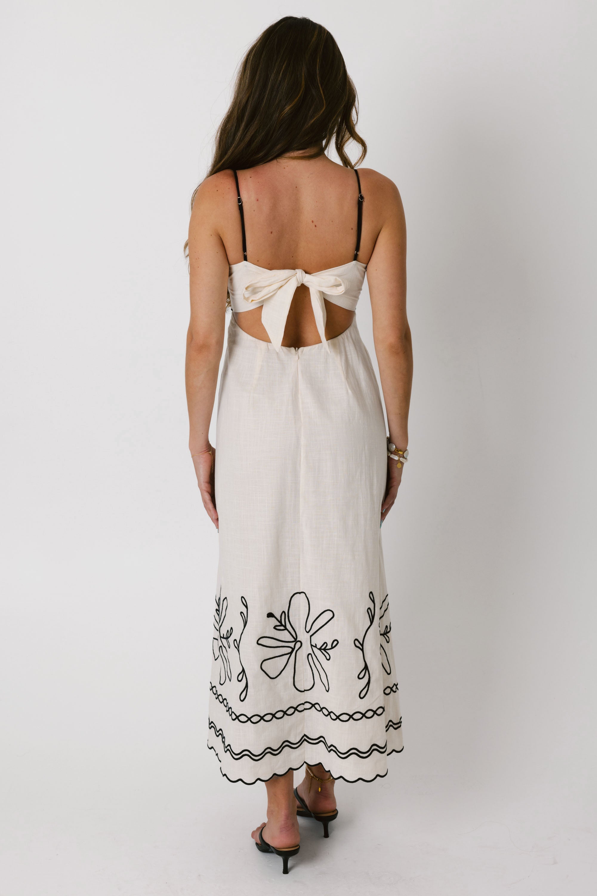 Palermo Dress in Oat/Black
