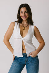 White V Neck Tank Top