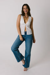 White V Neck Tank Top