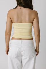 Yellow Strapless Bandeau Top