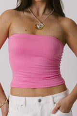 Pink Strapless Bandeau Top