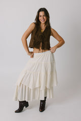 Brown Front Tie Tank Top